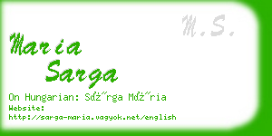 maria sarga business card